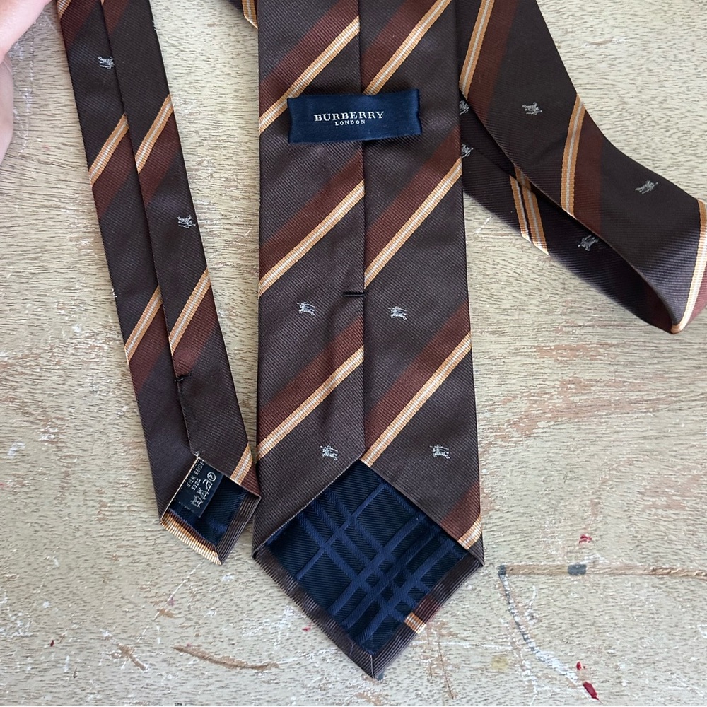 Burberry Brown Silk Tie - Picture 5 of 12